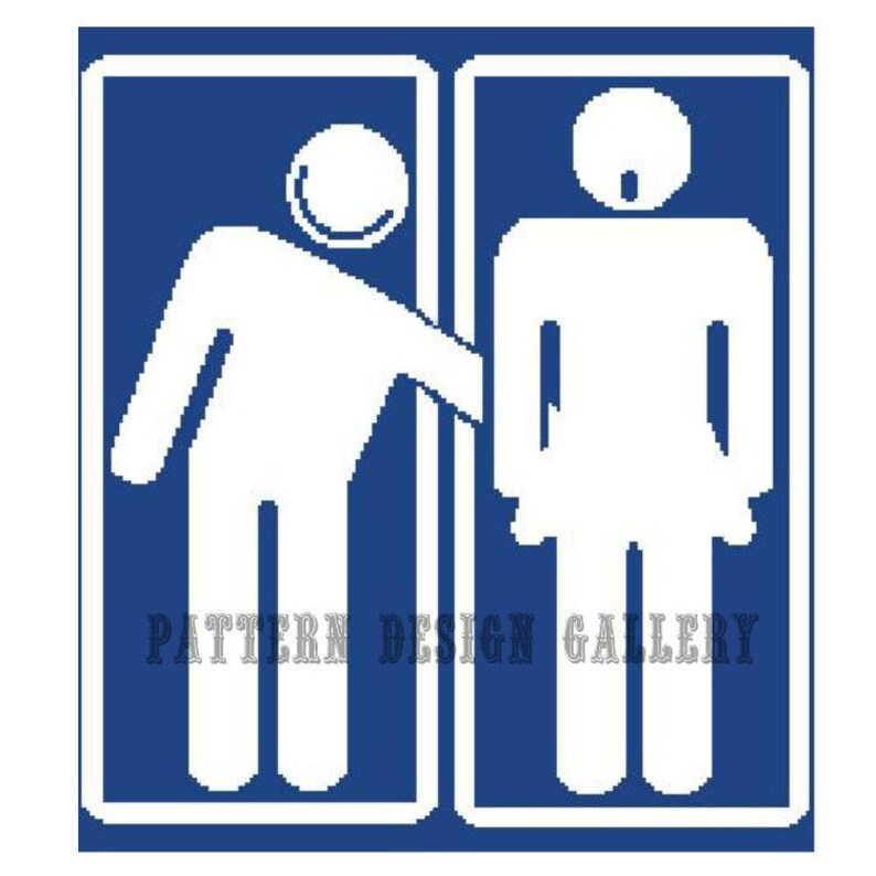 Naughty Man Spanks Woman Graphgan Crochet Pattern Restroom Graph and Written Afghan Crochet Pattern PDF Instant Download