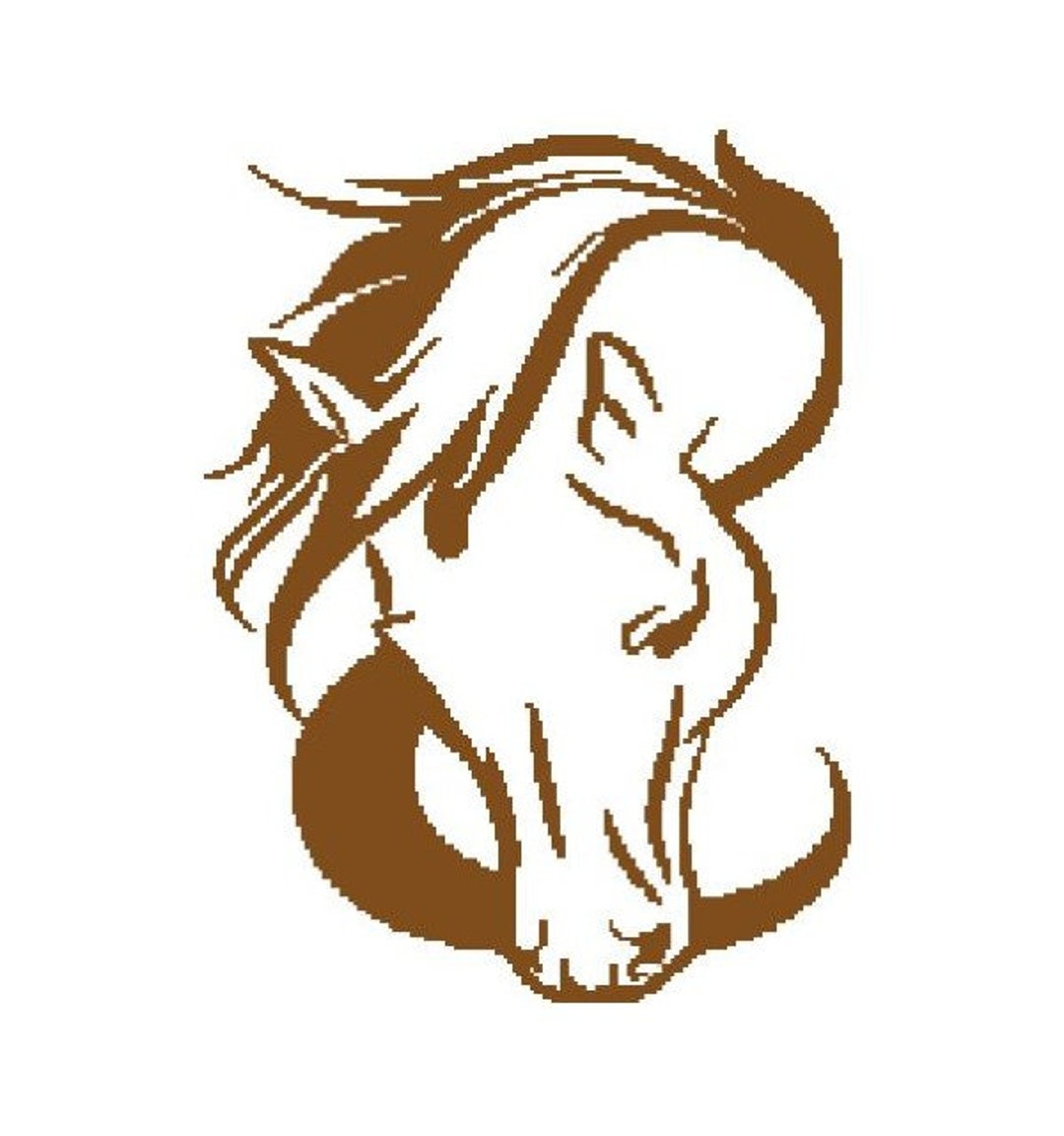 Crochet Horse Graph Afghan Pattern Horse Head Graphgan Pattern PDF