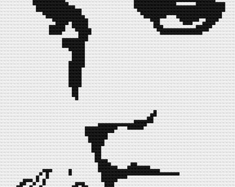 Elvis Presley C2C Graph Afghan Crochet Pattern  Elvis Blanket Graphgan, Row by Row Text plus Color Block Instructions PDF Instant Download