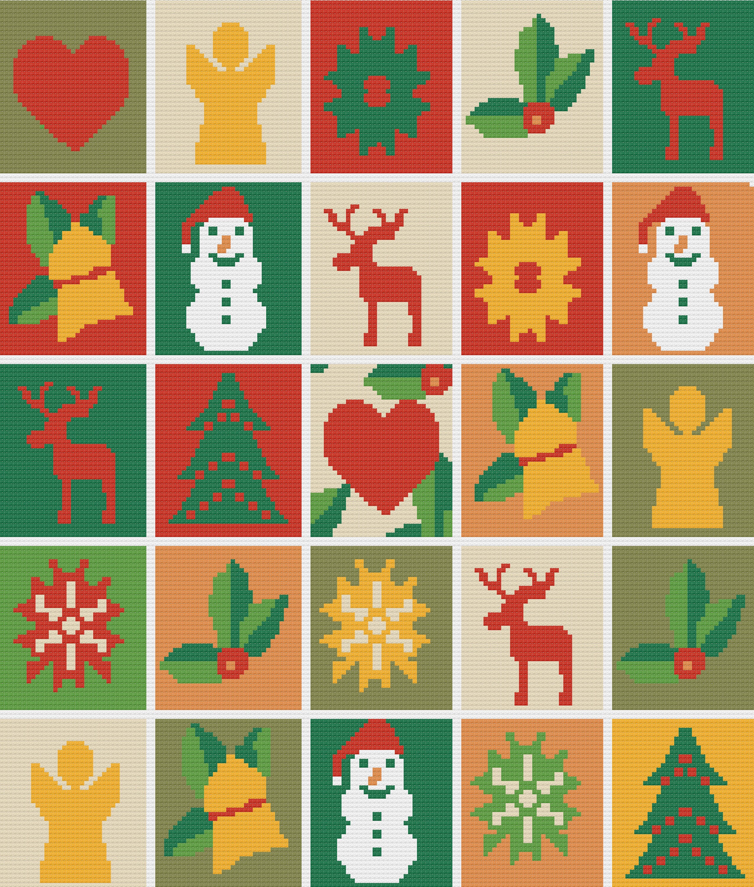 Patterns For Graphgans Christmas Graph Afghan Crochet Pattern Christmas Ornaments Graphgan ...