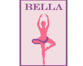 Free Personalization  Ballet Graph Crochet Pattern Ballerina Graphgan Afghan Crochet Pattern PDF Instant Download