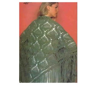 Padrão de crochê para xale com franjas de abacaxi Padrão de crochê para xale com capa e poncho em PDF para download instantâneo