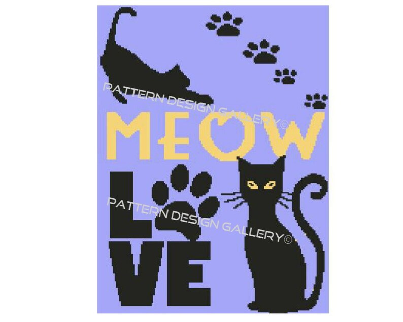 Cat Collage Graph Crochet Pattern And Written Cat Graphgan Afghan Crochet Pattern Corner To Corner Cross Stitch Pdf Instant Download Home Hobby Craft Supplies Tools