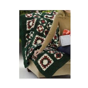 Christmas Granny Square Afghan Crochet Pattern  Christmas Afghan Crochet Pattern PDF Instant Download
