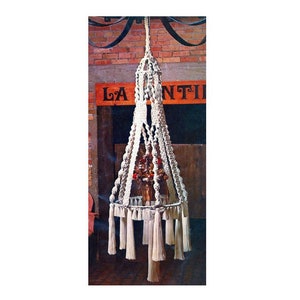 Vintage Macrame Hanging Table Pattern  7 Feet Tall Table With Tassels  Macrame Shelf Pattern PDF Instant Download