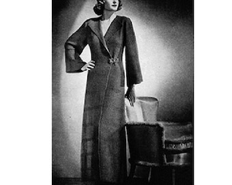 Vintage Long Dressing Gown Knitting Pattern  Long Robe Knitting Pattern PDF Instant Download