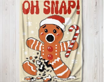 Gingerbread Man Graph Crochet Pattern   Cookie Graphgan Afghan Crochet Pattern  Graph and Written PDF Instant Download