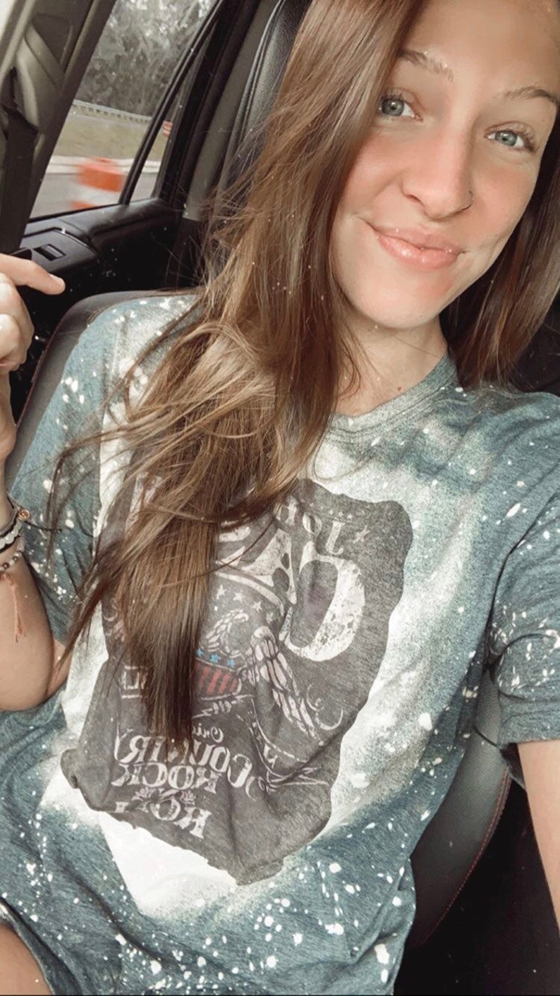 Country Music Band Tees Vintage Bleached Shirt Etsy