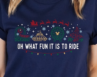 Oh What Fun It Is To Ride Shirt, Disney Christmas Shirt, Space Mountain Christmas Shirt, Funny Disney Christmas Shirt, Kids Disney Shirt
