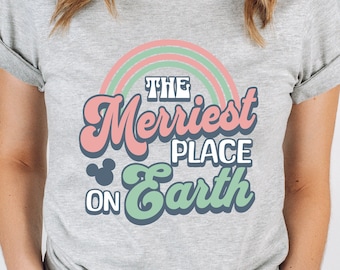 The Merriest Place On Earth Shirt, Disney Christmas Shirt, Disneyland Christmas Shirt, Happiest Place Christmas Shirt, Kids Disney Christmas