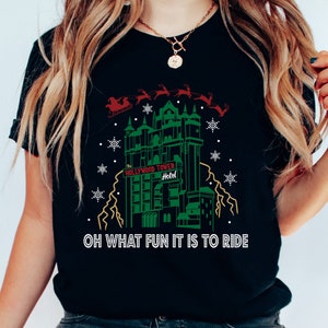 Oh What Fun It Is To Ride Shirt, Disney Christmas Shirt, Tower Of Terror Christmas Shirt, Funny Disney Christmas Shirt, Kids Disney Shirt