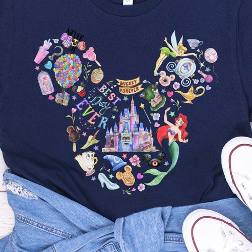 Watercolor Multiple Designs Mickey Head, Cute Colorful Disney Shirt, Disney Shirt, Disney Castle Shirt, Retro Shirt, Disney World Shirt