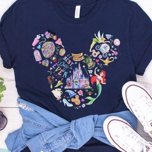 Watercolor Multiple Designs Mickey Head, Cute Colorful Disney Shirt, Disney Shirt, Disney Castle Shirt, Retro Shirt, Disney World Shirt