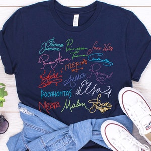 Disney Princess Signatures Shirt, Disney Princess Shirt, Cute Colorful Disney Shirt, Disney Shirt, Disney World Shirt, Disneyland Shirt