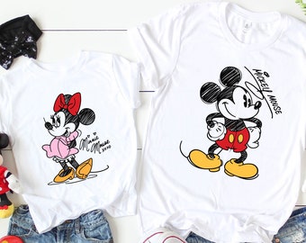 Mickey Minnie Classic Signature Sketch Disney Shirt, Disneyland Shirt, Kids Disney Shirt, Adult Disney Group Shirt, Disney Family Shirts