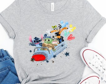 Space Mountain Watercolor Character Shirt, Cute Kids Colorful Disney Shirt, Disney Shirt, Disneyland Shirt, Disney World Shirt, Stitch Shirt