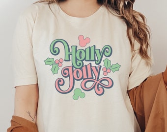 Holly Jolly Disney Christmas Shirt, Disney Christmas Shirt, Disneyland Christmas Shirt, Epcot Christmas Shirt, Kids Disney Christmas Shirt