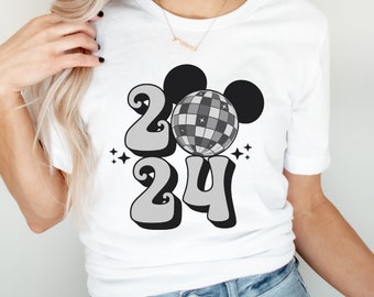 Retro Disco 2024 Disney New Years Eve Shirt, Happy New Year Disney Shirt, Mickey New Years Eve Party Shirt, Disney Holiday Shirt