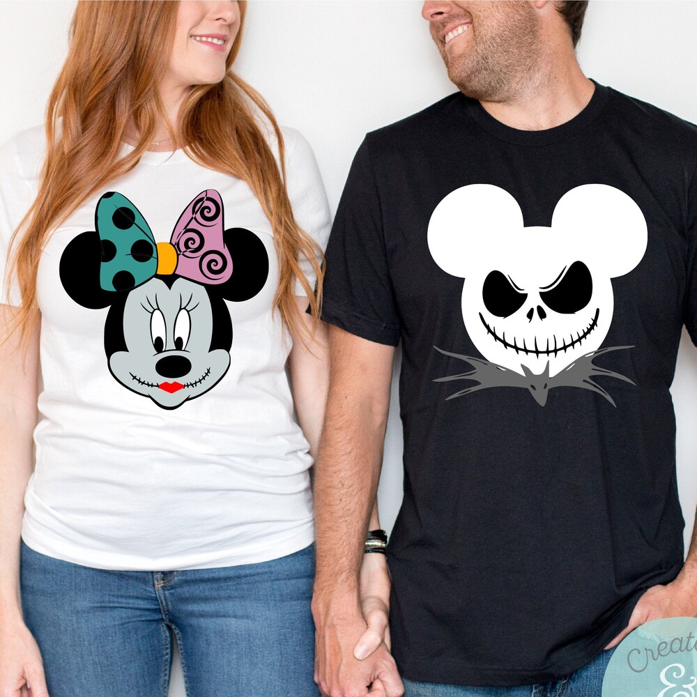 Jack And Sally Shirts, Disney Valentine Shirt, Disney Jack Skellington Shirt, Valentine'S Day Shirt, Disney Shirt, Disney Couples Shirt Donuink Store