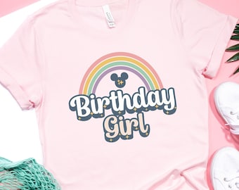Retro Disney Birthday Girl Shirt, Disney Birthday Shirt, Disney World Birthday Shirt, Disneyland Shirt, Kids Disney Birthday Shirt