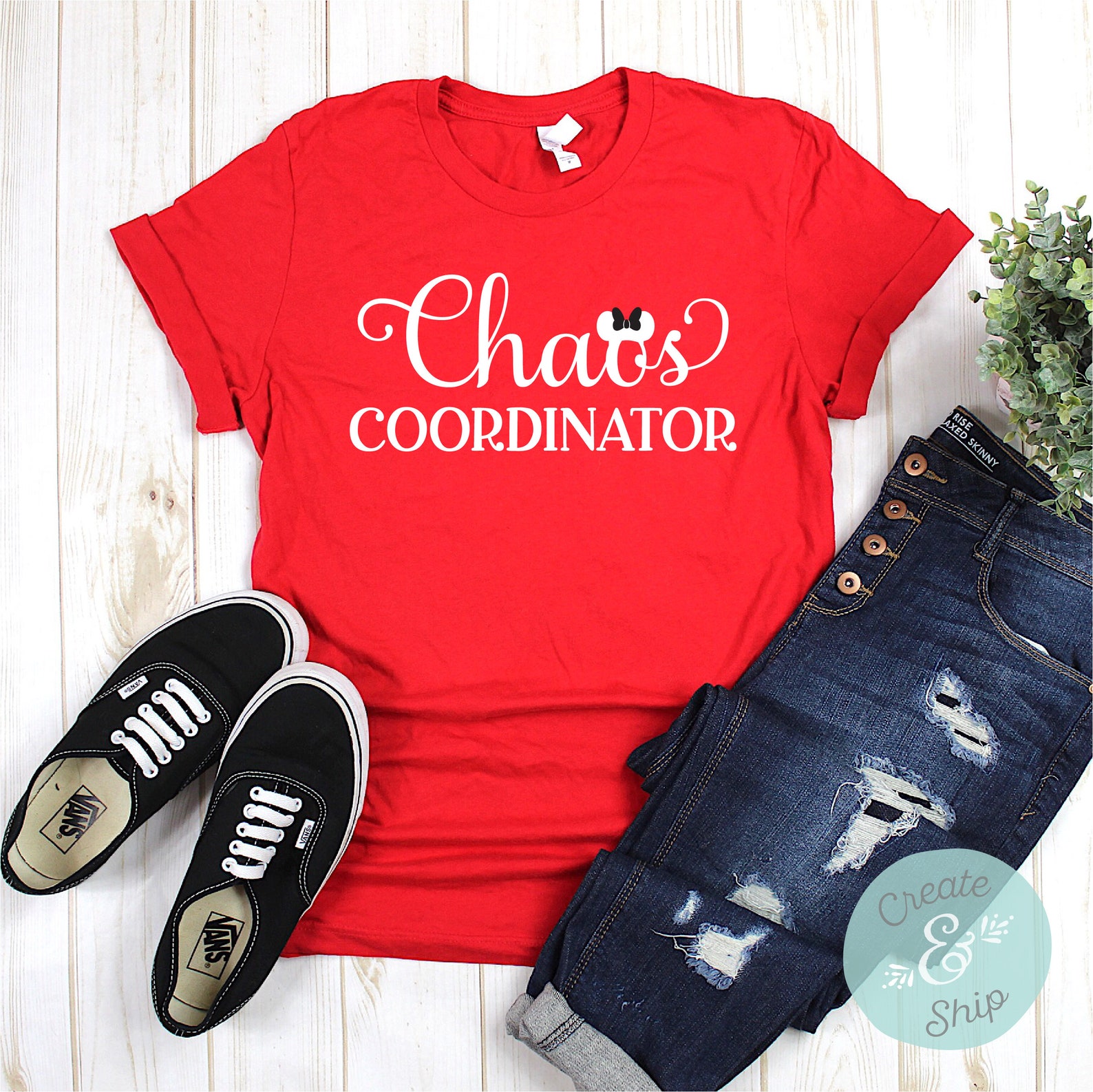 ROSEPARK Women's 'Chaos Coordinator' Graphic T-Shirt - Cute Casual Junior Tee