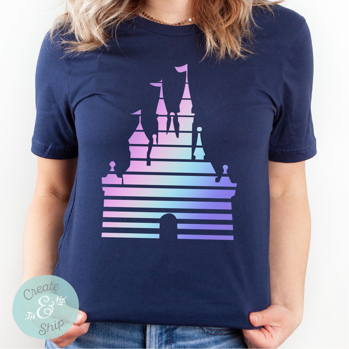 Ombre Pastel Disney Castle Shirt Cute Colorful Disney Shirt - Etsy