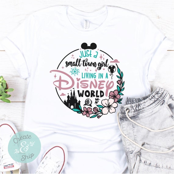 Buy Just A Small Town Girl Colorful Disney Shirt Disney Castle Shirt Disneyland Shirt Disney World Shirt Kids Disney Shirt Disney Shirts Online in India Etsy