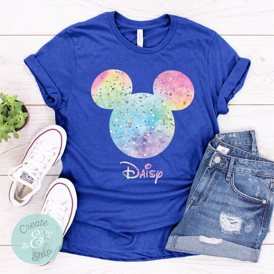 Disover Confetti Pastel Disney Colorful Matching T-Shirt