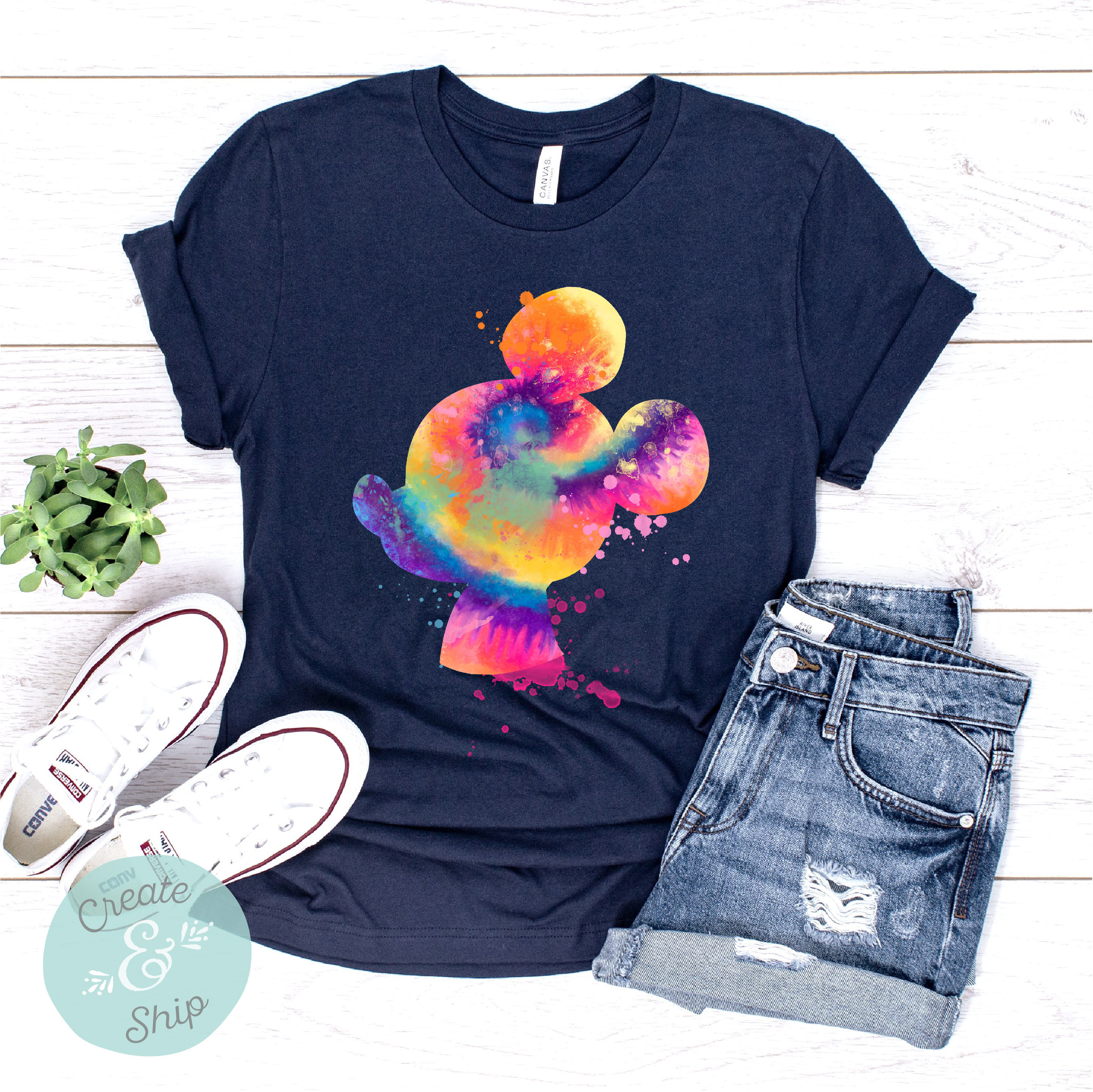 Tie Dye Mickey Disney Shirt World Of Color Shirt Disney Etsy