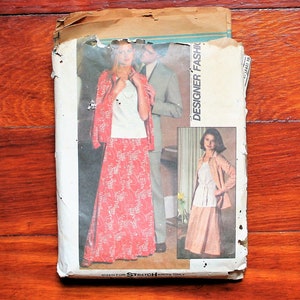 Simplicity 8083 - Maxi Skirt - Pullover Top - UNCUT - 70s Vintage Sewing Pattern