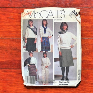McCalls 3306 - Pleated Skirt - Pants - 80s Vintage Sewing Pattern