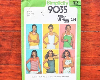 Simplicity 9035 - Knit Blouse - Tank Top - 70s Vintage Sewing Pattern