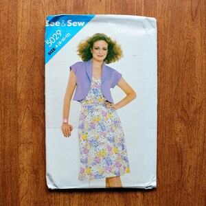See & Sew 5029 - Sundress - Jacket - UNCUT - 80s Vintage Sewing Pattern