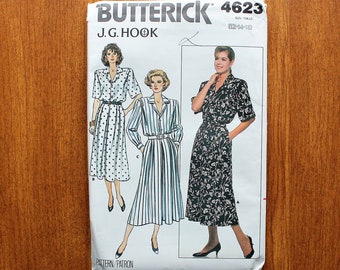 Butterick 4623 -  Pleated Skirt - Button Up Shirt - UNCUT - 80s Vintage Sewing Pattern