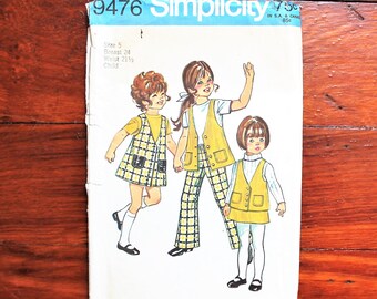 Simplicity 9476 - Childs Jumper - Vest - Bell Bottoms - 70s Vintage Sewing Pattern