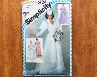 Simplicity 5724 - Wedding Dress - Bridesmaid - 80s Vintage Sewing Pattern