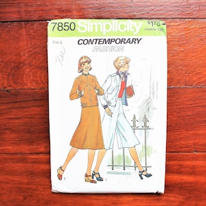 Simplicity 7850 - Culottes - Jacket - Skirt - 70s Vintage Sewing Pattern