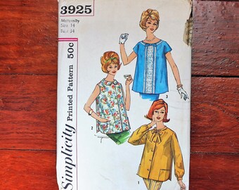 Simplicity 3925 - Maternity Blouse - 60s Vintage Sewing Pattern