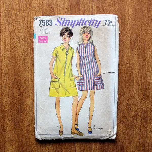 Zip Front Dress Pattern Etsy