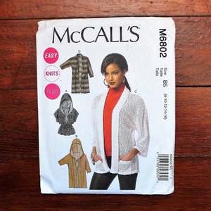 McCalls 6802 - Cardigan tricoté - non coupé - Facile - Patron de couture