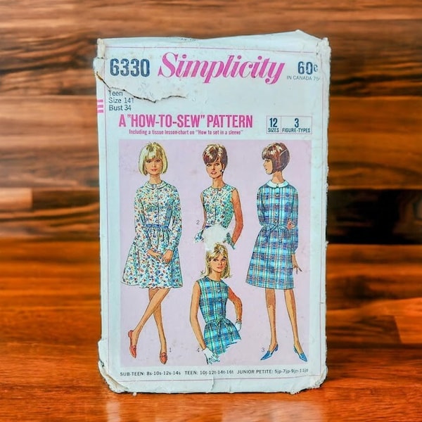 Simplicity 6330 - Day Dress - How To Sew - 60s Vintage Sewing Pattern