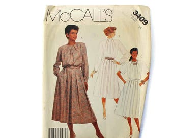 1980s Vintage Sewing Pattern - McCalls 3409 - Secretary Dress