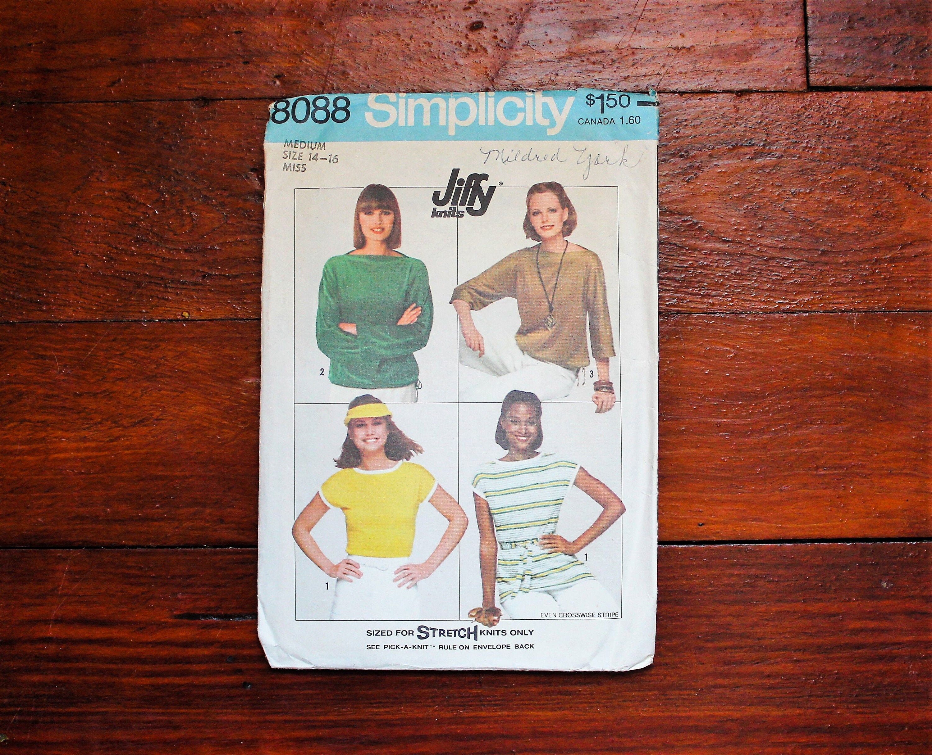 Simplicity 8088 Knit Pullover Top 70s Vintage Sewing Pattern - Etsy
