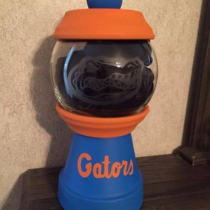 University of Florida Decor: Gator gumball machine, Swamp Life candy dish, Fear the Swamp candy jar, Florida Gators pet treat dish image 1