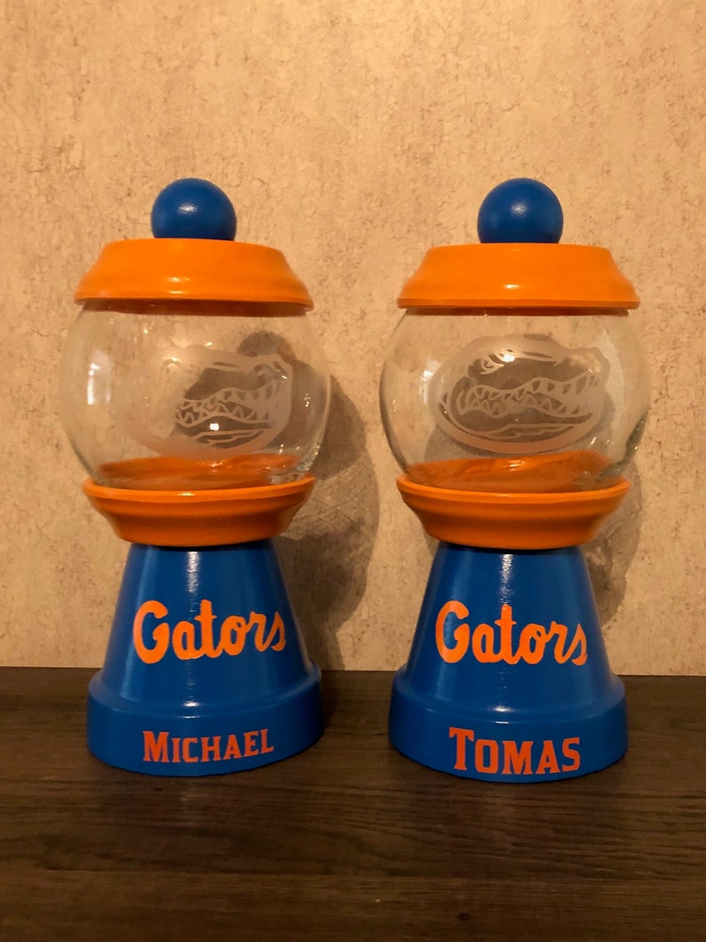 University of Florida Decor: Gator gumball machine, Swamp Life candy dish, Fear the Swamp candy jar, Florida Gators pet treat dish image 4