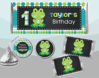 Decoration Personalized Custom Little Preppy Leap Frog Chalkboard Girl Pink Green Plastic Cupcake Picks Signs Birthday Baby Shower Party