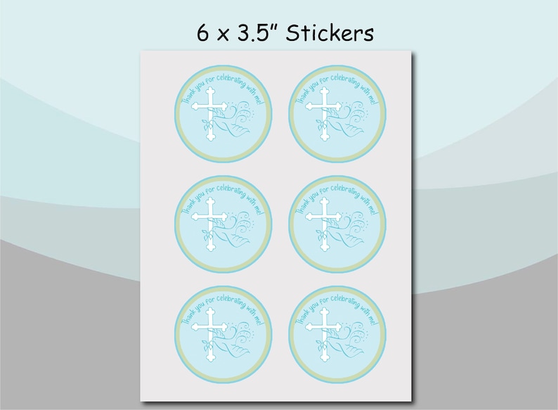 Gable Box Stickers Personalized Unique Party Favor Supplies Faithful Dove Cross First Holy Communion Baptism |Gift Bag Labels