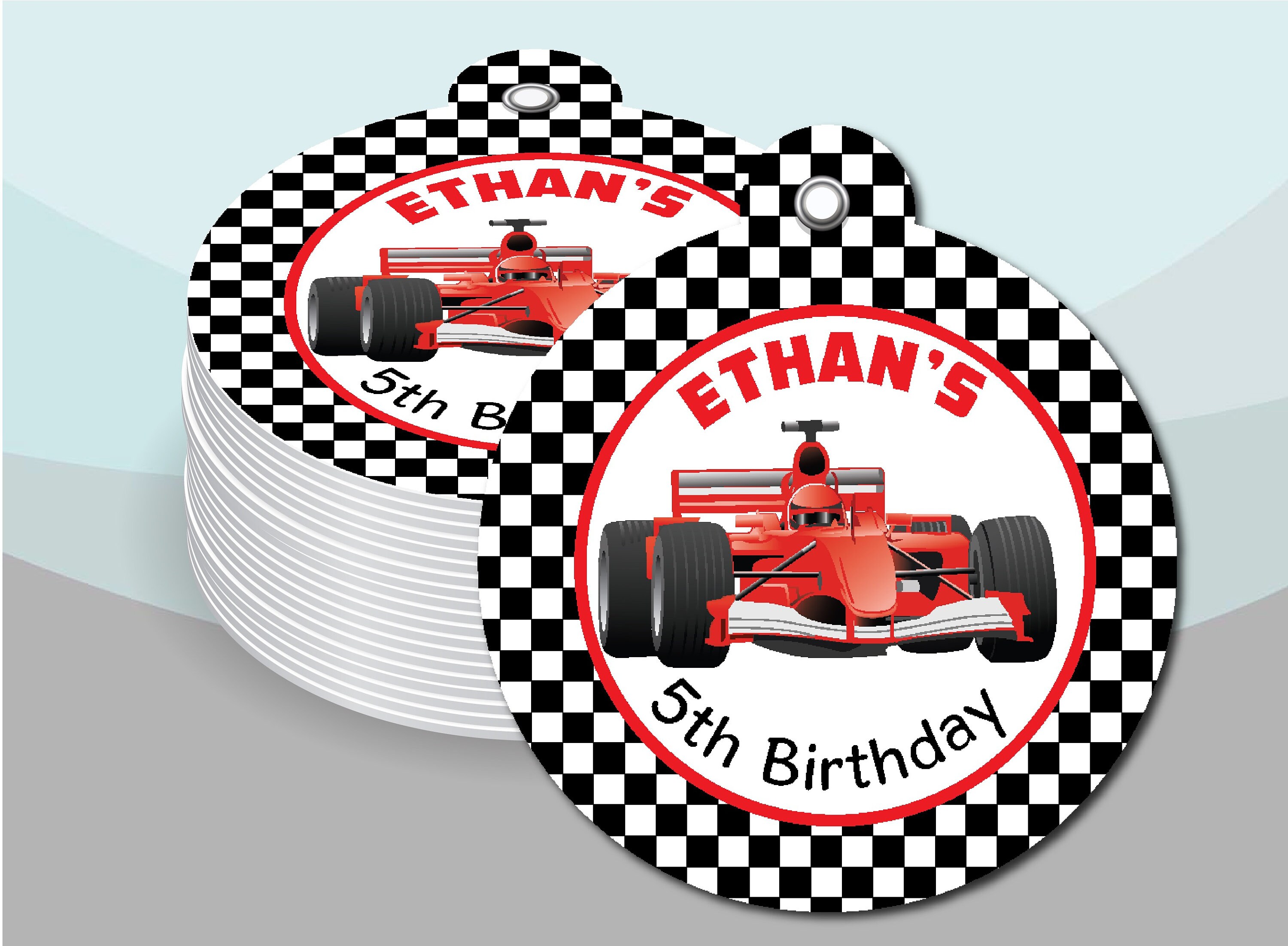 Red Race Car Racing Cars Boys Kids Gift Favor Thank You Hang Etsy