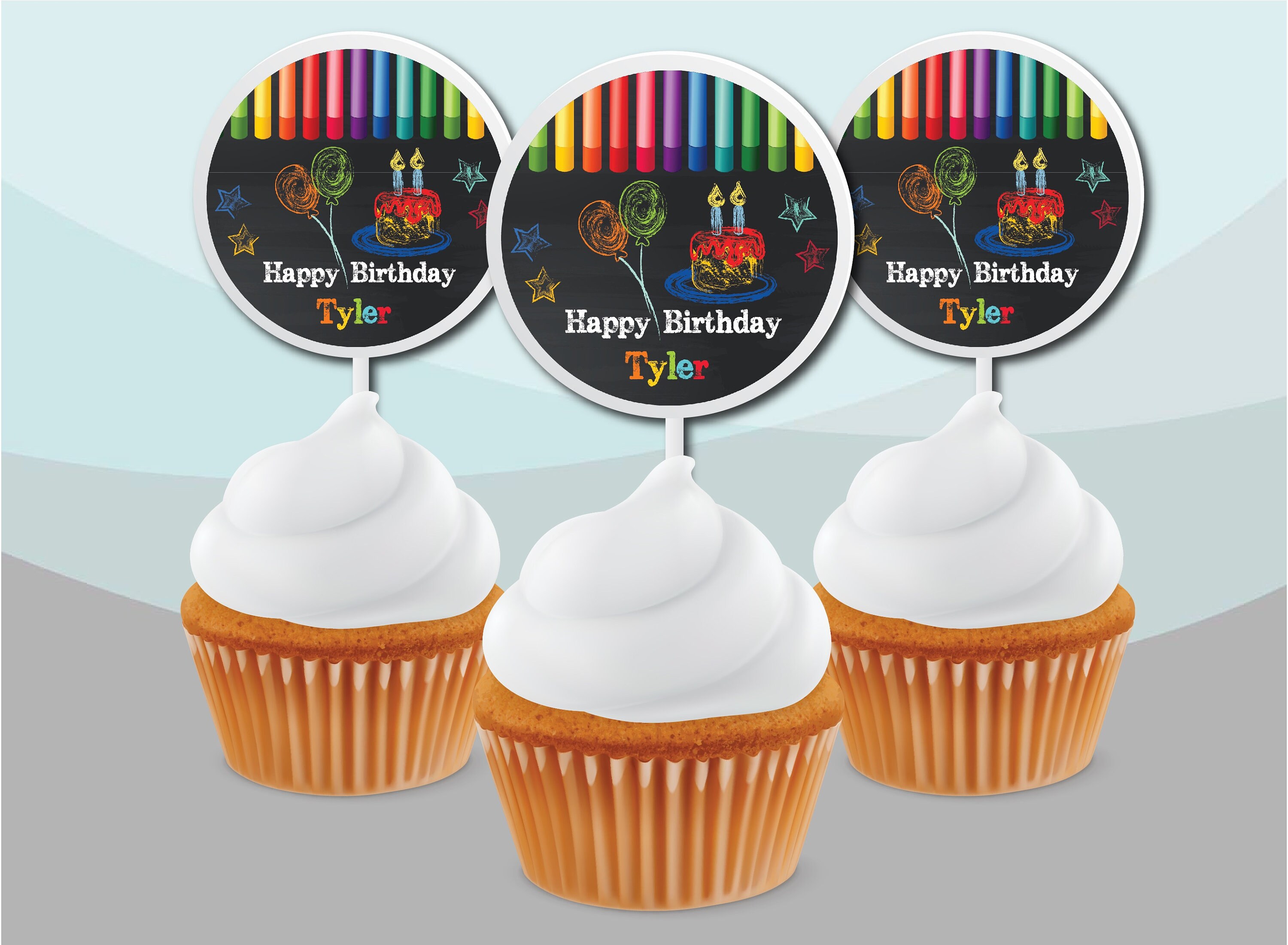 Cute Rainbow Chalk Chalkboard Plastic Cupcake Picks Signs Etsy Cute Rainbow Chalk Chalkboard Plastic Cupcake Picks Signs Etsy