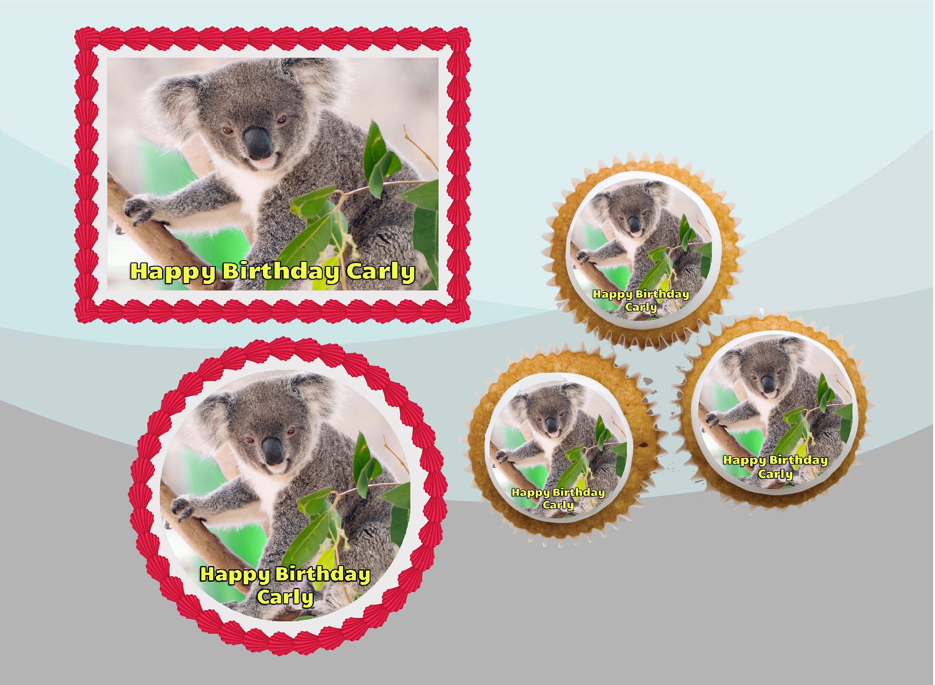 Koala Bear Realistic Photo Image Edible Adult Birthday Etsy